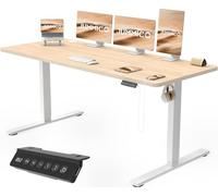 JUMMICO Escritorio Elevable Eléctrico con Cargador USB, Escritorio Regulable en Altura Ergonomica Escritorio de pie Ajustable Smart Panel con Funciones de Memoria, Standing Desk 180 x 80 cm, Beige