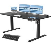 JUMMICO Escritorio Elevable Eléctrico con Cargador USB, Escritorio Regulable en Altura Ergonomica Escritorio de pie Ajustable Smart Panel con Funciones de Memoria, Standing Desk 140 x 60 cm, Negro