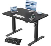 JUMMICO Escritorio Elevable Eléctrico con Cargador USB, Escritorio Regulable en Altura Ergonomica Escritorio de pie Ajustable Smart Panel con Funciones de Memoria, Standing Desk 100 x 60 cm, Negro