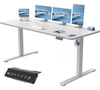 JUMMICO Escritorio Elevable Eléctrico con Cargador USB, Escritorio Regulable en Altura Ergonomica Escritorio de pie Ajustable Smart Panel con Funciones de Memoria, Standing Desk 180 x 80 cm, Gris