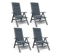 JUMMICO - Hamaca de jardín al Aire Libre con 7 ajustes de Altura - Diseño Plegable, cojín Acolchado 1,5 cm con reposacabezas y Soporte Lumbar, Carga máxima 160 kg para jardín, Patio, balcón y Piscina