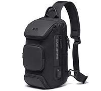 JUMO CYLY Mochila bandolera resistente al agua para hombre, mochila cruzada USB casual para hombre, black3, Mochilas Daypack