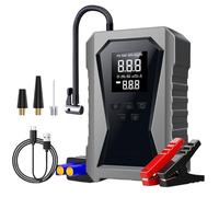 Jump Starter Air Compressor, 12V Cordless Car Battery Booster Pack with Bank and Digital Display, Portable Device for Truck Motorcycle Travel Camping 18.5x11.5x6cm