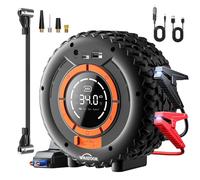 Jump Starter Power Pack con compresor de aire, WHATOOK 3500 A 150 PSI portátil batería de coche (todo gasolina/10 L diesel), 12 V Auto Jump Starter Power Bank con luces de salto, pantalla LCD, luz de