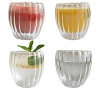 JUMPENGATP 4 x Vasos de Café de Doble Pared, 250 ml Vasos de Capuchino, Vidrio de Borosilicato Tazas de Capuchino con Cucharilla