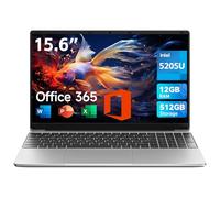 jumper Laptop de 15.6 pulgadas con Office 365, portátil de almacenamiento de 12 GB de RAM, 512 GB de almacenamiento, portátiles con pantalla HD, procesador Celeron, película de teclado Reino Unido