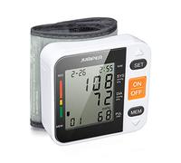 Jumper Monitor Automático de la Presión arterial de Muñeca monitor Esfigmomanómetro Digital con Pantalla LCD Grande Usuarios Duales Recordatorios de Memoria (Negro)