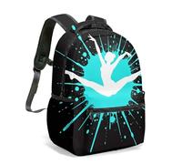 Jumping Dance Girl - Mochila de 16 pulgadas, con impresión dinámica de tinta azul para niños, moderna mochila escolar para niñas y adolescentes, 01., L, Casual