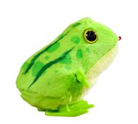 Jumping Frog Toy - Wind Up Plush Crawling Clockwork Animal Fun Interactive Kids Toy Design Modern, Battery Free Motion Play + Portable Travel Use, Plush ABS Durrable Qualiity Build - For Home Park Pla