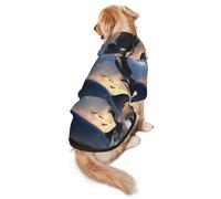 Jumping Killer Whales and Birds of Prey - Sudadera con capucha para perros medianos y grandes, ropa de poliéster suave para mascotas, adecuada para todas las estaciones