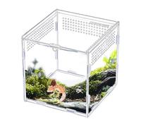 Jumping Spider Enclosure, Acrylic Clear Habitat, 10 pulgadas Snake Enclosure with Ventilation, Acrylic Reptil Cage with Breeding Feature, Small Pet Habitat Secure Lock, Gecko Lizard Frog Spider