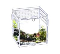 Jumping Spider Enclosure, Acrylic Clear Habitat, Enclosure with Ventilation, Acrylic Reptil Cage with Breeding Feature, Small Pet Habitat Secure Lock, Gecko Lizard Frog Spider Reptile Breeding Box