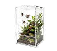 Jumping Spider Enclosure, Acrylic Habitat Terrarium for Tree Frog Praying Mantis Breeding Display Cage Transparent Ventilated Keeper Tank for Pet Parents Educators School Projects Home Office