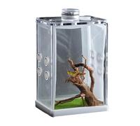Jumping Spider Enclosure - Acrylic S L 8x10.5x8cm 15cm | Landscaping Feeding Container Cage | Ventilated Habitat Box With LED Accessory For Amphibian Spider Home Display And Daily Care Use