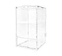 Jumping Spider Enclosure, Acrylic Ventilated Arboreal Habitat for Tree Frogs Praying Mantis and Small, Clear Terrarium Display Case for Breeding Keeping Education School Projects Home Office