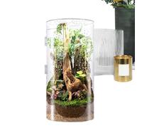 Jumping Spider Enclosure, Arboreal Reptile Acrylic Tank, Acrylic Waterproof Reptile Habitat with Front Opening Door for Tarantula, Frogs, Praying Mantis, Snails, 20x10cm/30.5x15cm