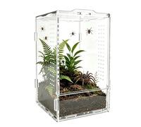 Jumping Spider Enclosure - Terrario de árbol acrílico de rana Hábitat, cierre de mantis para reptiles pequeños y reptiles, pantalla transparente ventilada hábitat para jefes de criadores proyectos