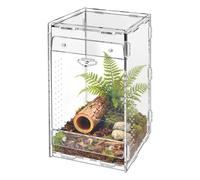 Jumping Spider Enclosure Transparent, Acrylic Tank Reptile Habitat Jage, Spider Breeding Cage for Gecko Scorpion Mantis Frog Tarantula Living Room Display Breeding Observation, 4.72x4.72x7.87 Inches