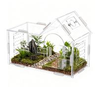 Jumping Spider Enclosure, Ventilated Transparent Tank, Multi-Purpose Reptile and Habitat, Feeding Box for Snakes, Spiders, Geckos, Frogs, Lizards, Tarantulas, Crickets, Snails, Arboreal Mantis,