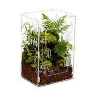 Jumping Spider Habitat - Clear Acrylic Terrarium 30x20cm | Transparente Reptil Habitat Box with Cave | Enclosure for Spider Gecko Hermit Crab Turtle Bearded Dragon Snake and Small Reptiles