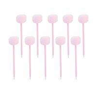 JUMPLAWN 10 Piezas Bolígrafos de Tinta de Gel Pompones Esponjosos | Flujo de Tinta Constante, Diseño Kawaii y Colorido, Adecuado para Tomar Notas y Journaling Diario