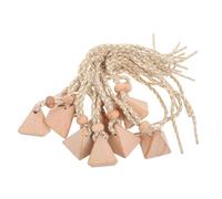 JUMPLAWN 10piezas Tapón De Perfume De Haya Tapones Triangulares De Madera Para Coche Con Cuerda Para Colgar Accesorio De Decoración De Aroma Reemplazo Para Tapa De Botella De Coche