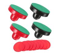 JUMPLAWN 16 Piezas Juego de cabecera de Bola empujadores de Mesa de Hockey de Terciopelo Disco de Hockey reemplazo y empujadores de Hockey de Aire paletas y Discos de Air Hockey