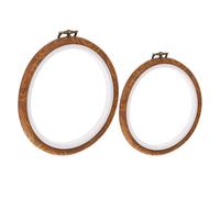 JUMPLAWN 2 Aros de Bordado de Imitación de Madera en Pp para Iniciación, Círculos de Costura Manual 2piezas Ideales para Needlework y Ornamentos Navideños