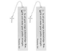 JUMPLAWN 2 Piezas Marcapáginas de Metal, Marcador de Lectura de Libros de Acero Inoxidable, Blanco, para Sujetar Páginas y Registrar el Progreso de Lectura, Obsequio Creativo para Mujeres