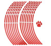 JUMPLAWN 2 Piezas Pegatinas Reflectantes para Ruedas de Motocicleta Adhesivas Dobles Pvc Resistente al Agua Decoración Personalizada Rojo para Llantas y Cubiertas