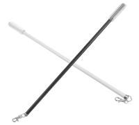 JUMPLAWN 2 Tiradores para Cortina 50 Cm, Varillas Manuales para Persianas Verticales, Postes de Apertura de Ventanas en Metal Color Claro y Negro, Accesorios para Cortinas en Sala