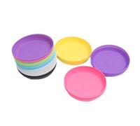 JUMPLAWN 20 Piezas Plato Redondo de 8,9cm, Plástico, Base Estable | Recoge el Agua de Riego, Superficie Lisa y Acabado Esmerilado, para Suculentas y Oficina Color Aleatorio