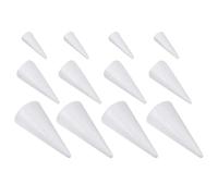 JUMPLAWN 24 Piezas Conos de Espuma Blancos para Manualidades Navideñas, Fácil de Tallar y Seguro, Decoración de Árbol de Navidad Hecha a Mano para Ideas de Bricolaje en Casa