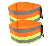 JUMPLAWN 2Piezas Brazaletes Reflectantes Ajustables para Correr Alta Visibilidad y Seguridad de Correas de para Adultos Noches Oscuras