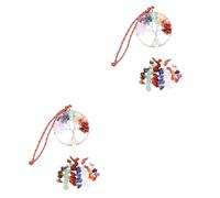 JUMPLAWN 2piezas Colgante De Árvore Da Vida Piedras Naturales De Chakras Adorno Colgante Colorido Para Decoración Del Hogar y Accesorios De Coche