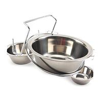 JUMPLAWN 2piezas Cuenco Colgante para Mascotas De Acero Inoxidable Comedero para Perros y Gatos para Dormitorios y Salas De Estar