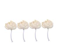 JUMPLAWN 4 Piezas Flor de Peonía Artificial para Difusor de Varillas con Mecha, Papel Tetrapanax Resistente, Recarga Práctica para Difusor de Aceites Esenciales Hogar y Dormitorios