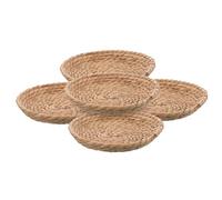 JUMPLAWN 5 Nidos para Gallinas de Paja Tejida Natural, Diámetro 19-21 Cm, Base Plana, Cómodos y Transpirables para Ponedero y Anidación, Accesorios para Gallineros y Aves Pequeñas en