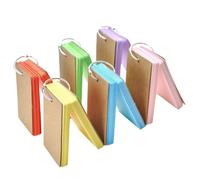 JUMPLAWN 6 Piezas Cuaderno de Notas Fácil con Anillo Tarjetas Flash Portátiles de Kraft Colores Surtidos para Estudio y Apuntes Color Aleatorio