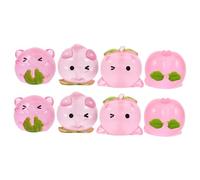 JUMPLAWN 8 Piezas Pig Figurines Cute Resin Decor For Fairy Garden Cake Toppers Dollhouse and Home Decoration
