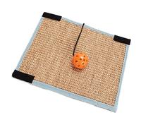 JUMPLAWN Alfombrilla Rascadora para Gatos Juguete de Sisal de Protector de Muebles Tapete Redondo 55 Cm Diseño Antideslizante para Gatos Interior Fijación Adhesiva