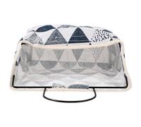 JUMPLAWN Bolsa de Almacenamiento Colgante Creativa para Dormitorio Negro | Gran Capacidad, 1 Bolsillo Principal y 2 Mallas Laterales, Hierro y Lona, para Estudio y Orden