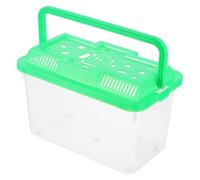 JUMPLAWN Caja de Transporte Portátil para Peces y Tortugas, Acuario Pequeño Transparente de Abs, Pecera Mediana Verde con Diseño de Peces, Contenedor para Mascotas de Viaje, Acuario