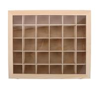 JUMPLAWN Caja Organizadora de Madera para Minerales con 30 Compartimentos, Exhibidor Clásico para Colección de Rocas y Almacenamiento en Cumpleaños o Vacaciones