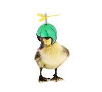 JUMPLAWN Cascos para Mascotas y Pollos Protectores De Sol y Lluvia, Set 2 Piezas, Diseño Divertido Amarillo, Material Cómodo y Seguro para Aves Pequeñas