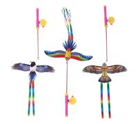 JUMPLAWN Cometa Dinámica con Caña de Pescar Adultos, 3 Juegos con Forma de Águila, Urraca y Loro, Fácil de Volar para Actividades en Parque y Familia Varios Estilos