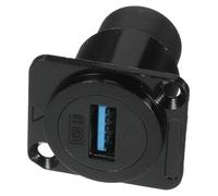 JUMPLAWN Conector USB Hembra Montaje Panel Adaptador Pasacables Doble Hembra Extensión Interfaz USB para Oficina y Cocina con Tapa Protectora Resistente al Polvo y Agua