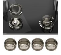 JUMPLAWN Cubiertas para Perillas de Estufa de Gas Negro 6 Piezas Protección Infantil para Cocina Segura y Prevención de Incendios Material PC Resistente