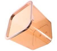 JUMPLAWN Cubo de basura transparente sin tapa pequeño para escritorio y mesa de centro, papelera de plástico cuadrada color naranja, papelera para hogar y oficina