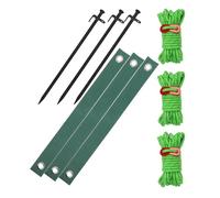 JUMPLAWN Cuerda de Camping Resistente y ataduras de árboles para enderezar, Kit de fijación para árboles jóvenes con 3 estacas, 3 Correas y 3 Cuerdas, Uso en Exterior